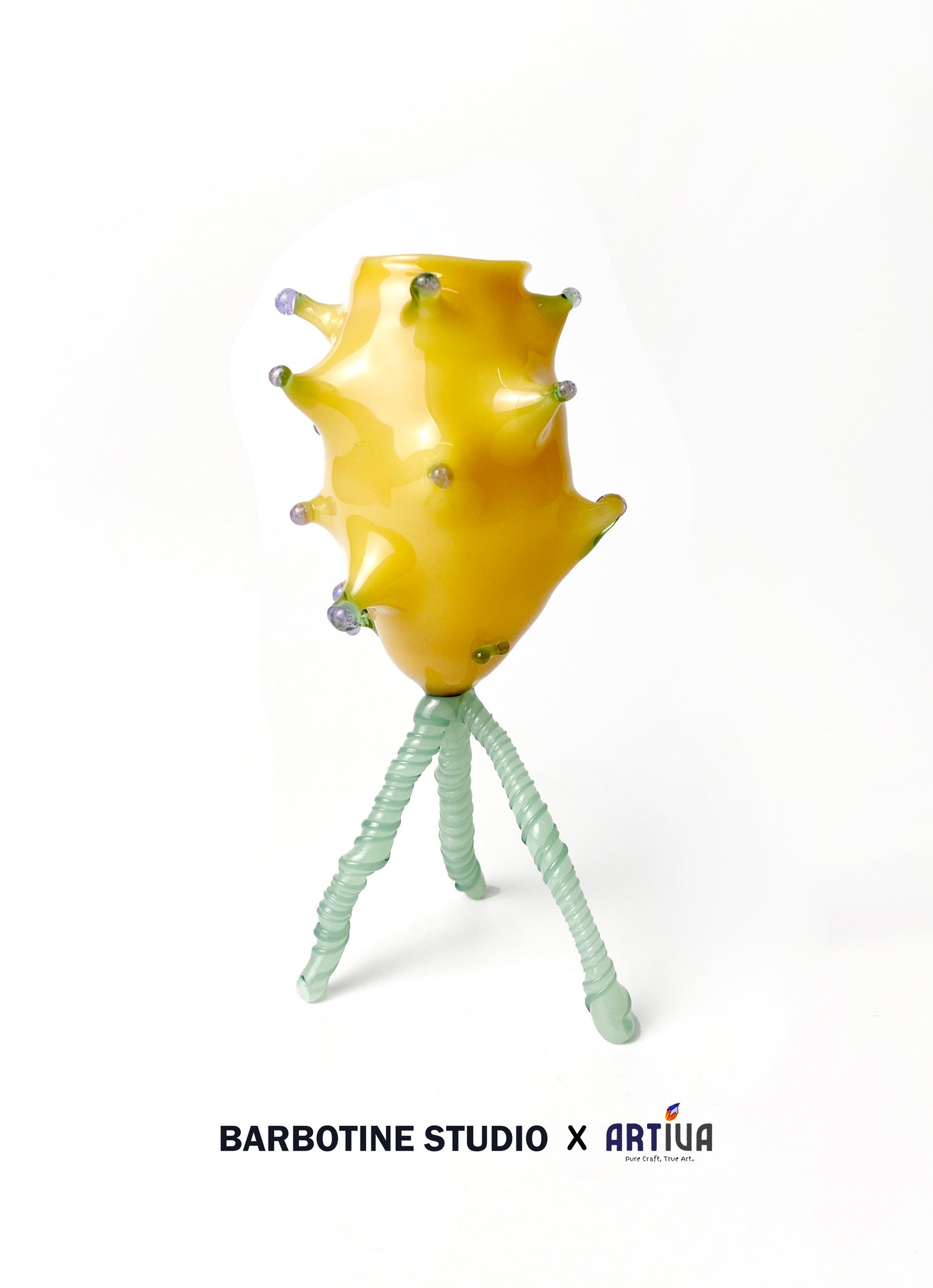 Coupe en verre artisanale - Jaune