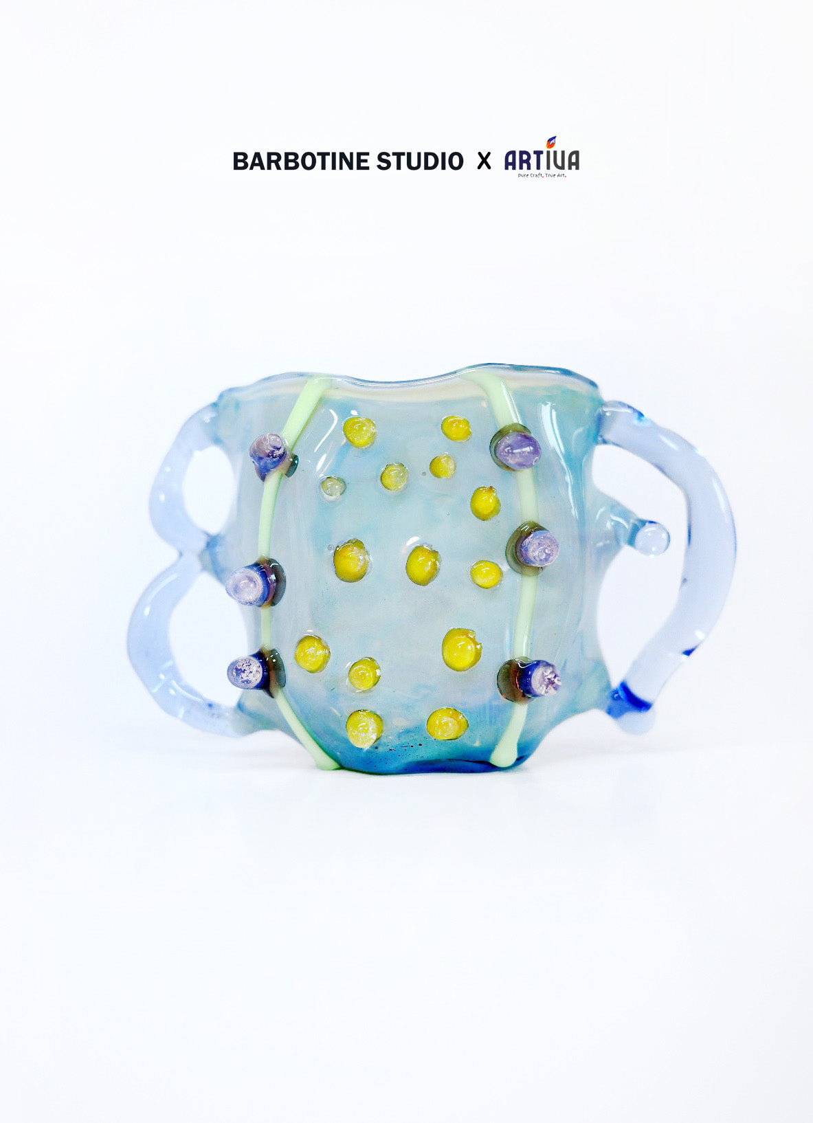 Tasse en verre artisanale - Bleu