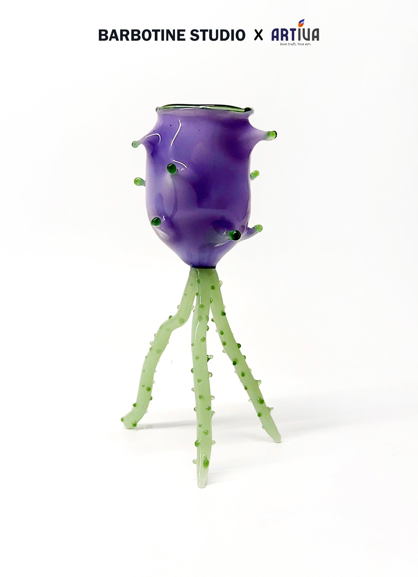 Coupe en verre artisanale - Violet