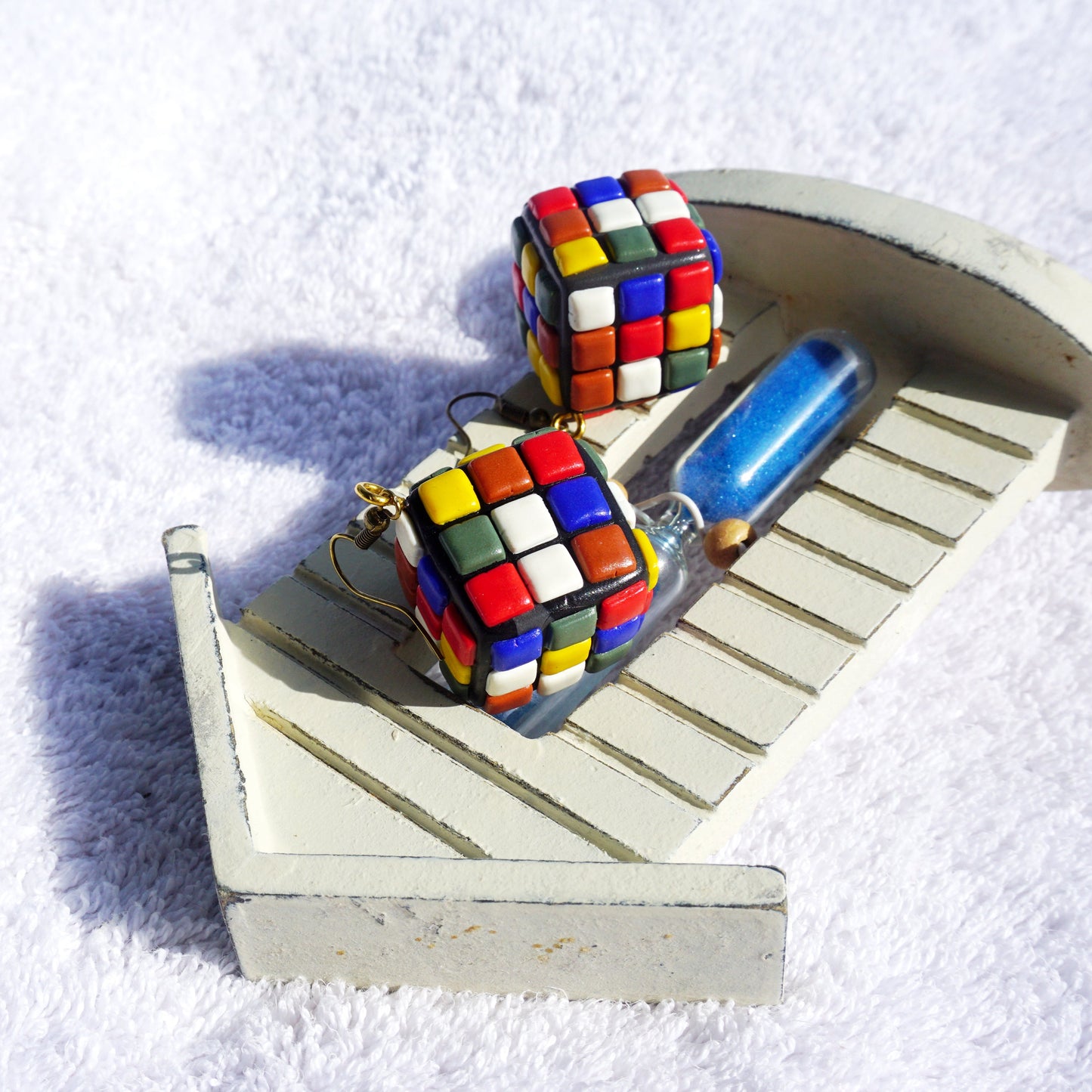 Boucles d'oreilles - Rubik's cube