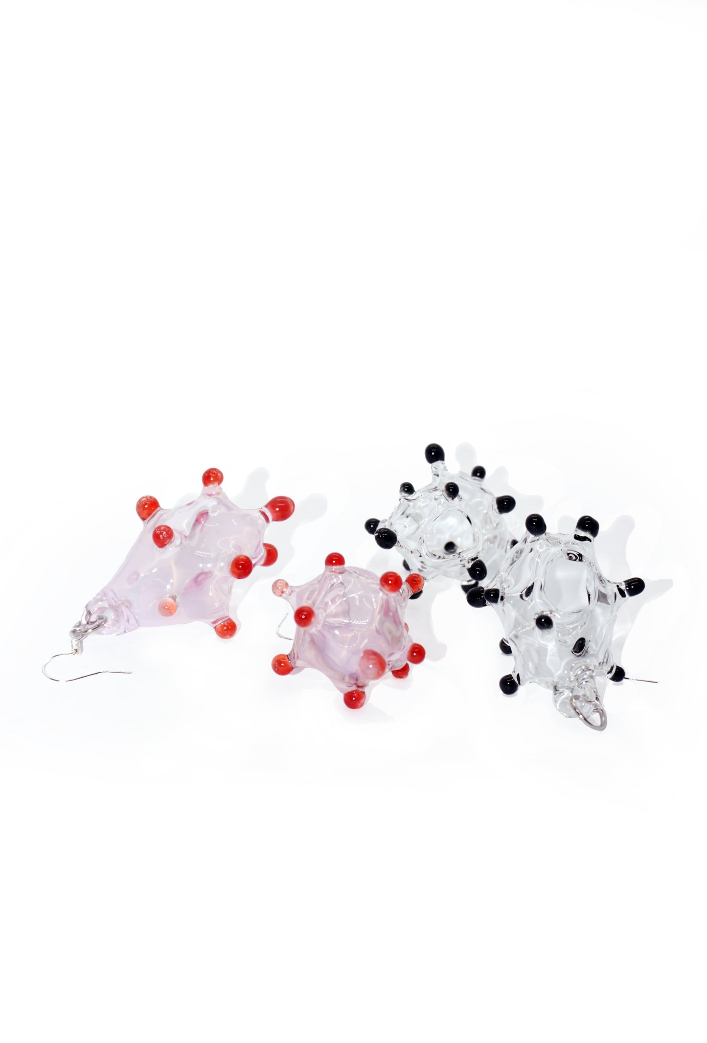 Boucles d'oreilles en verre faites à la main