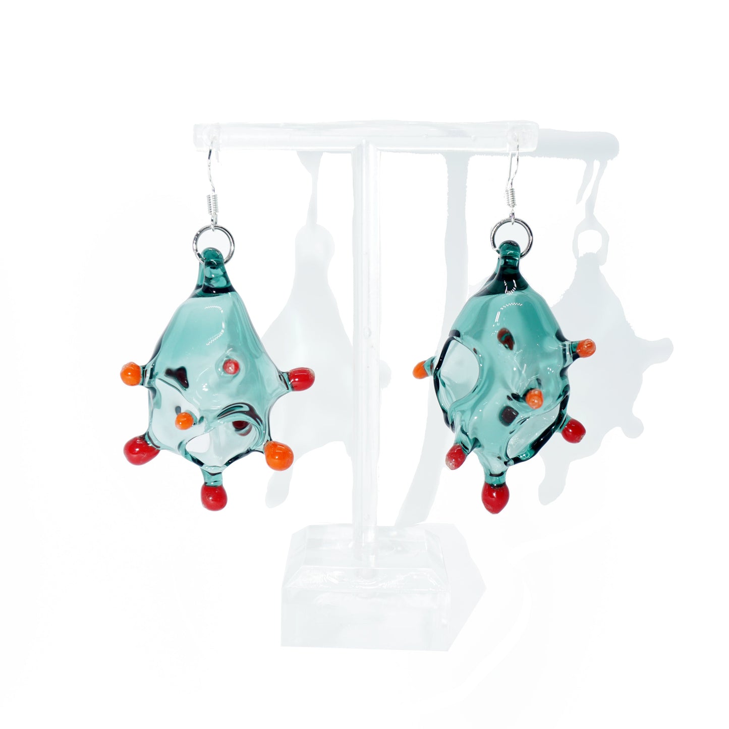Boucles d'oreilles en verre faites à la main