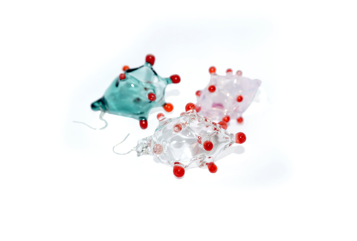 Boucles d'oreilles en verre faites à la main
