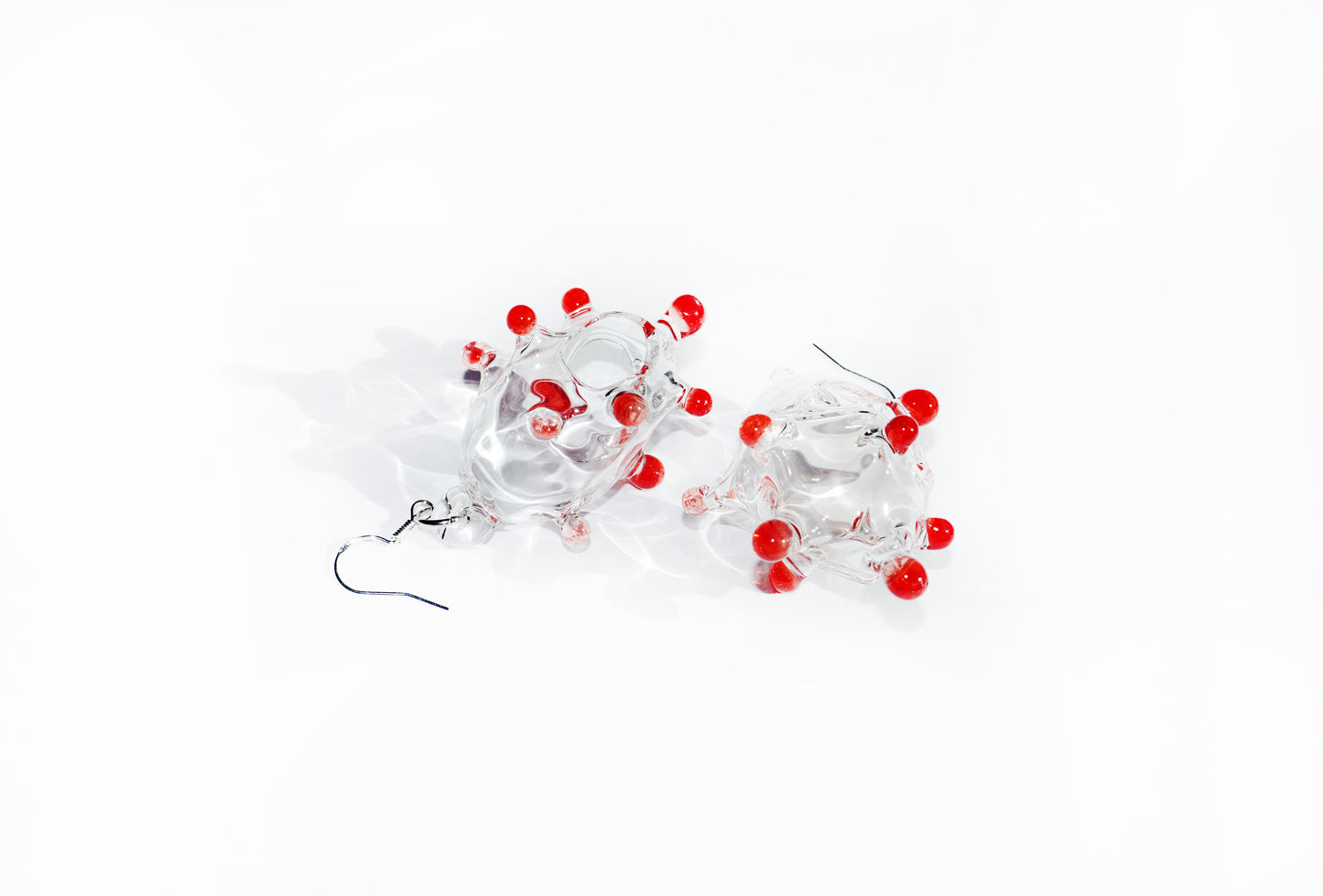 Boucles d'oreilles en verre faites à la main
