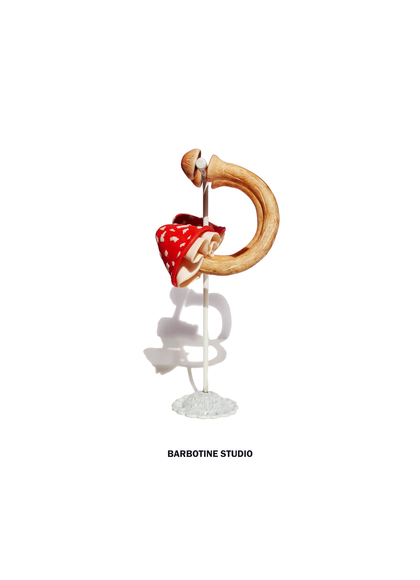 Boucles d'oreilles créoles - champignon rouge